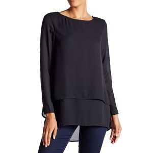 Forgotten Grace:  Long Sleeve Hi-Lo Hem Blouse